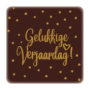 Vierkant gelukkige verjaardag - 5x5cm - stuks