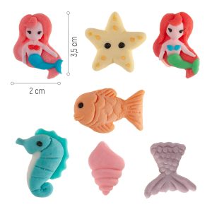 Zeemeerminset - suiker - 2-3,5cm