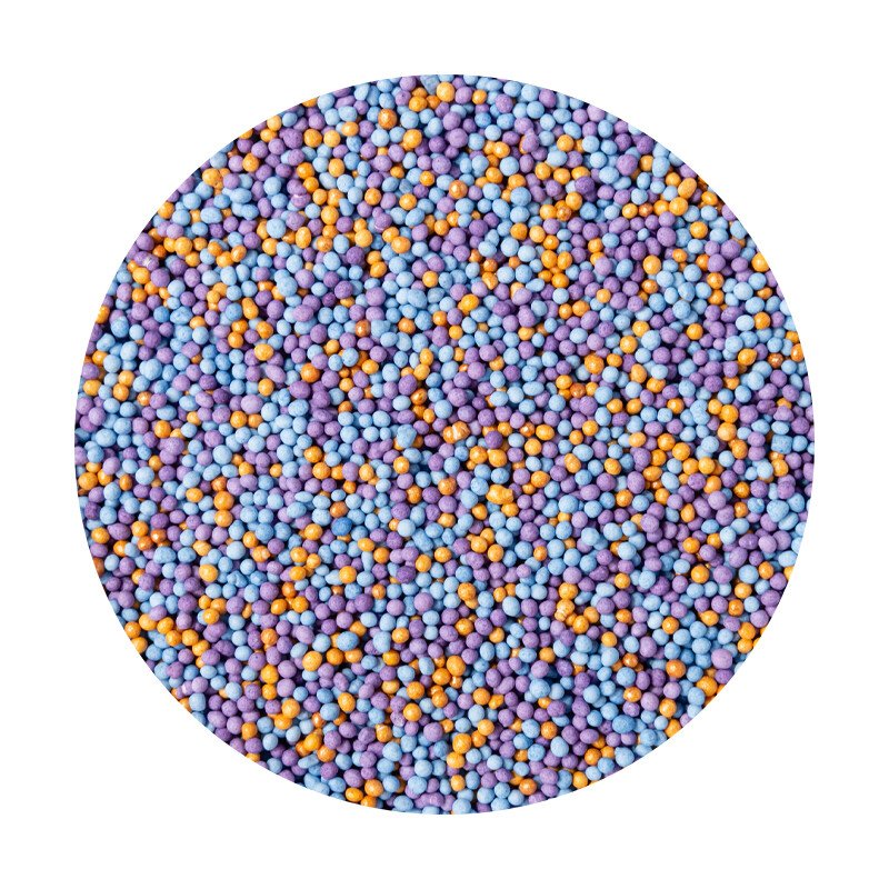 Nonpareil strooisel - mix lila, baby blauw en goud - 100g