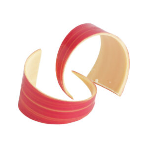 Chocolade mini krul houtlook rood - 10 stuks