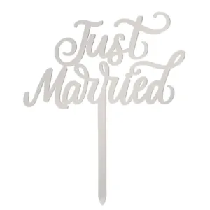 Dekora cake topper - just married zilver
