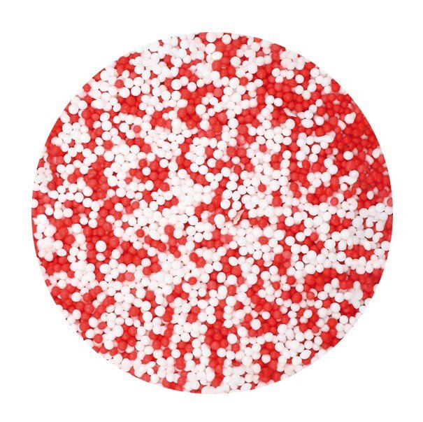 Nonpareil strooisel - rood/wit - 100g