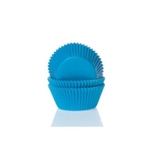 HoM cupcake vorm mini cyaan blauw 35X23mm - 60 stuks