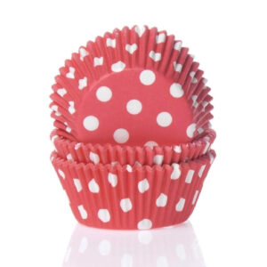HoM cupcakevorm polka/rood - 50X33mm - 50 stuks