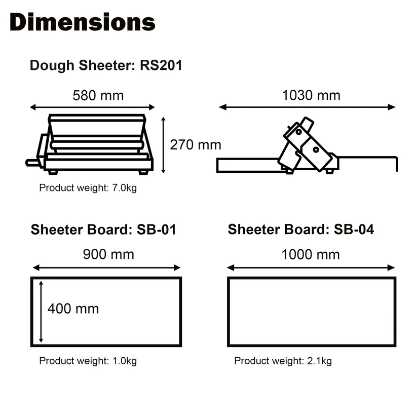Japan Kneader RS201 uitroltafel + SB-04