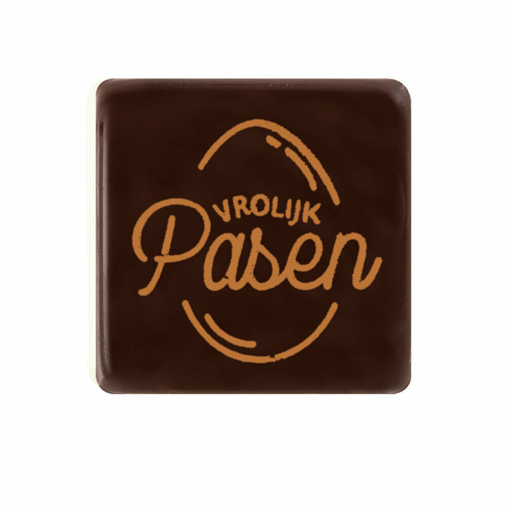chocolade vierkant Vrolijk Pasen - 3x3cm - 5st
