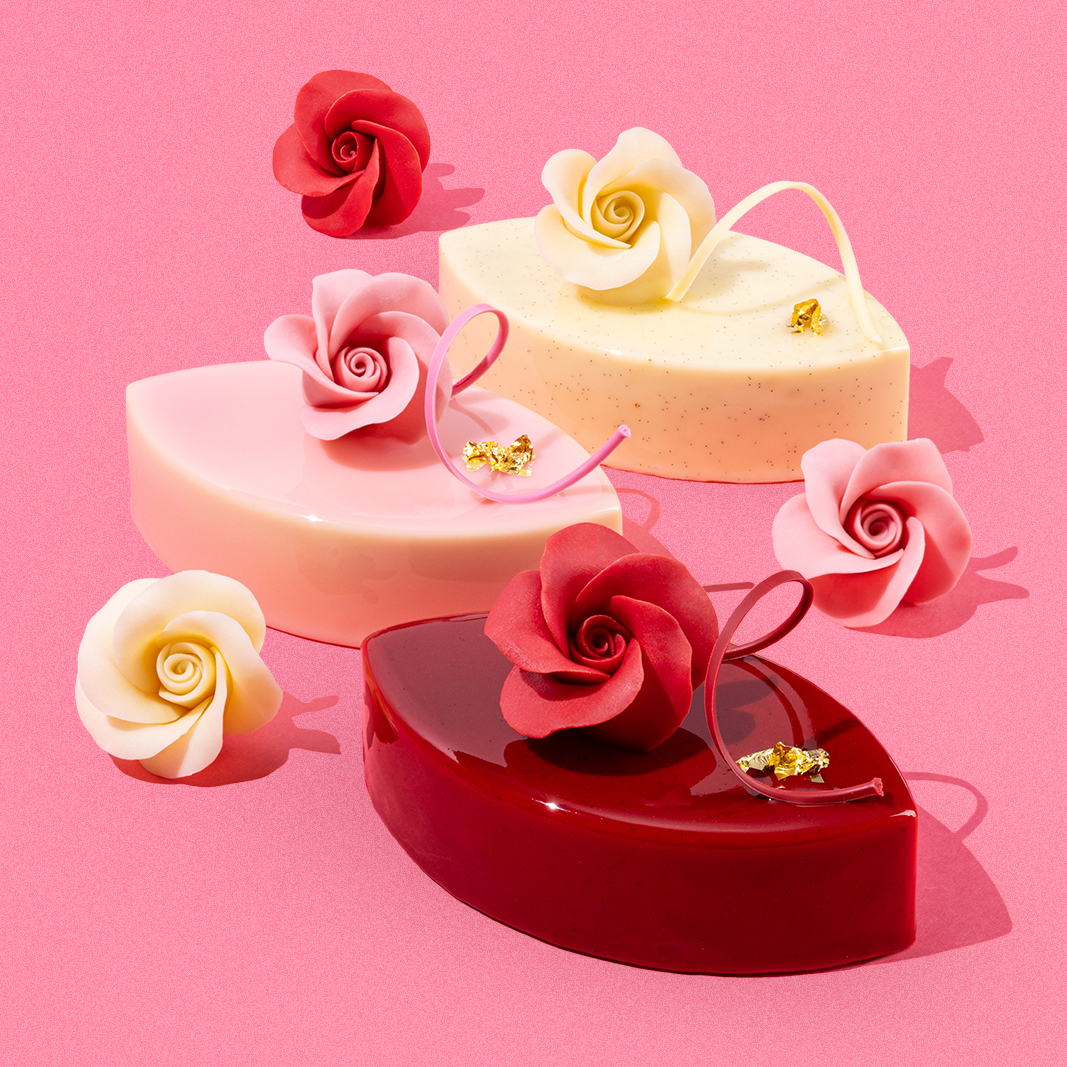 Rode roos chocolade - 3,5x4cm - 2st