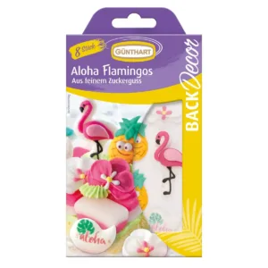 Suikerdecoratie - aloha flamingo - 8st