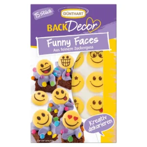 suikerdecoratie gekke gezichten - 15st
