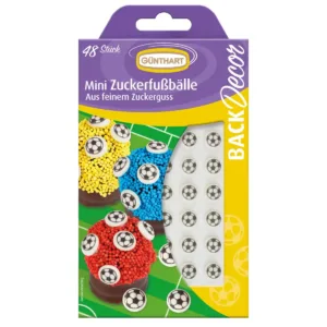 suikerdecoratie mini voetbal - 48st