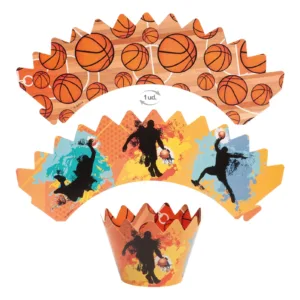 Basketbal cupcake decoreerset - 12st