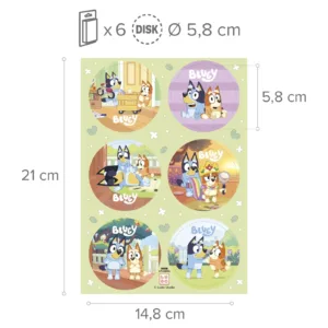 Dekora cakedisc - bluey - 6 stuks - 5.8cm