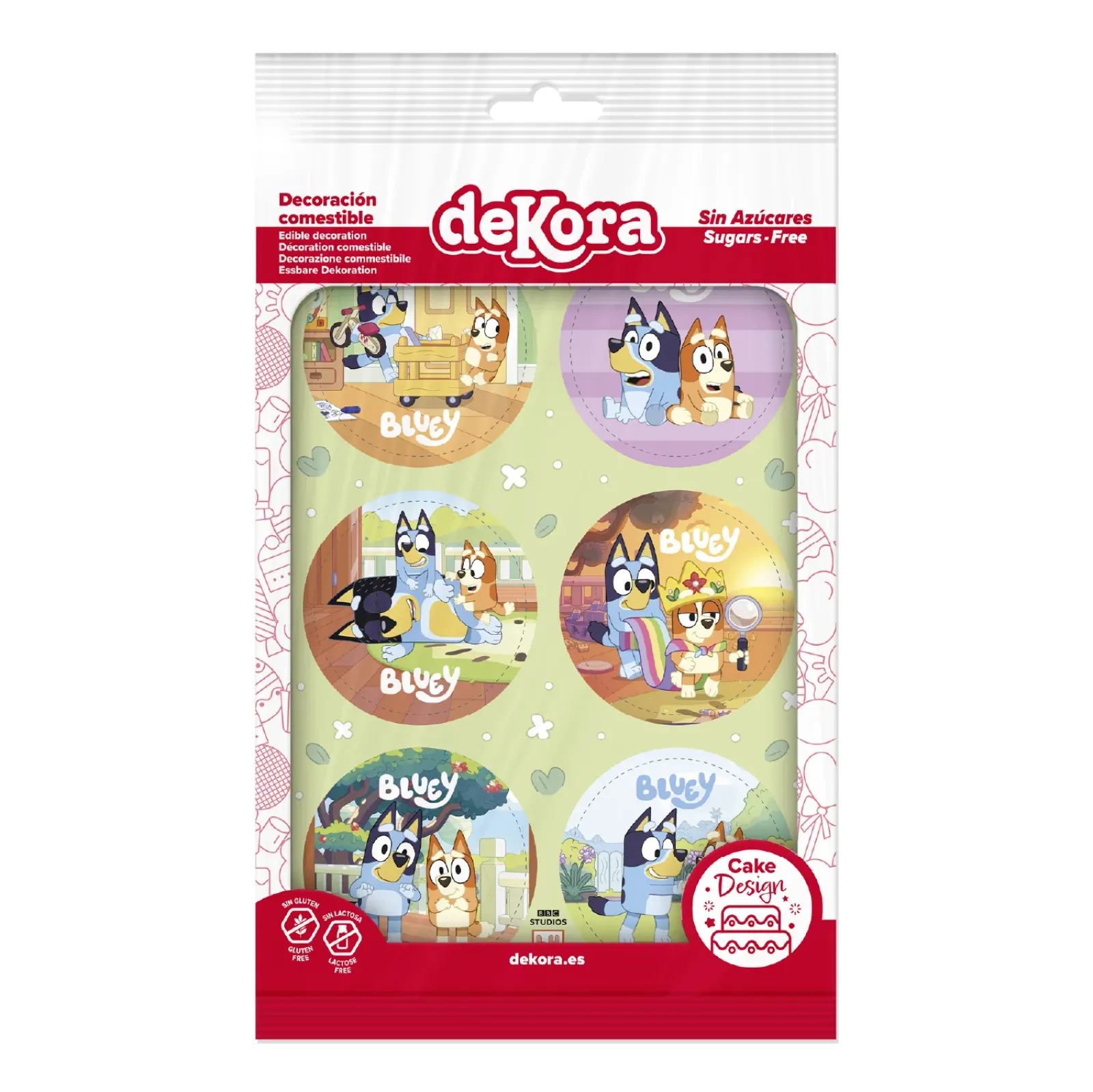 Dekora cakedisc - bluey - 6 stuks - 5.8cm