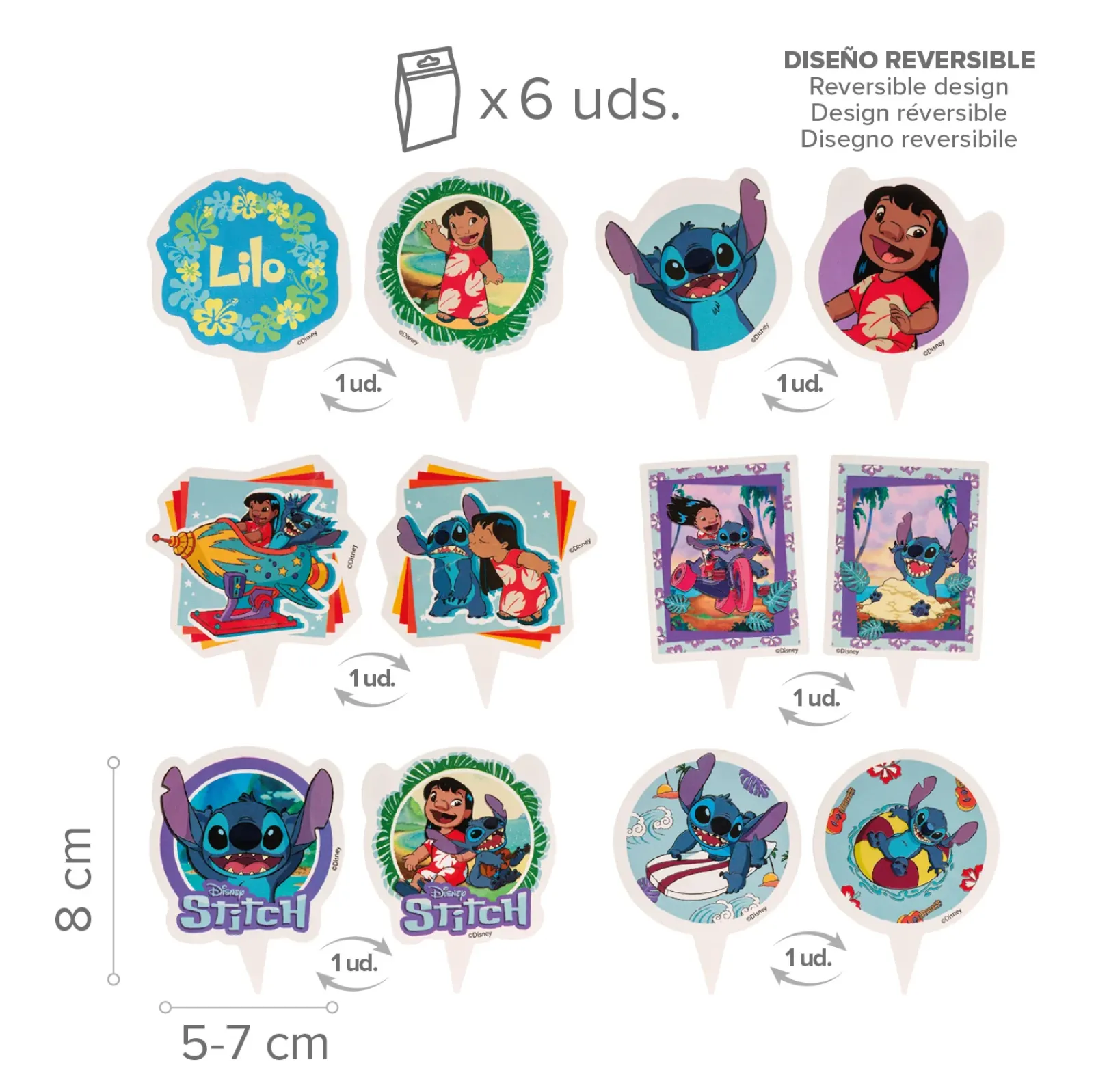 Stitch cupcake decoreerset - 12st