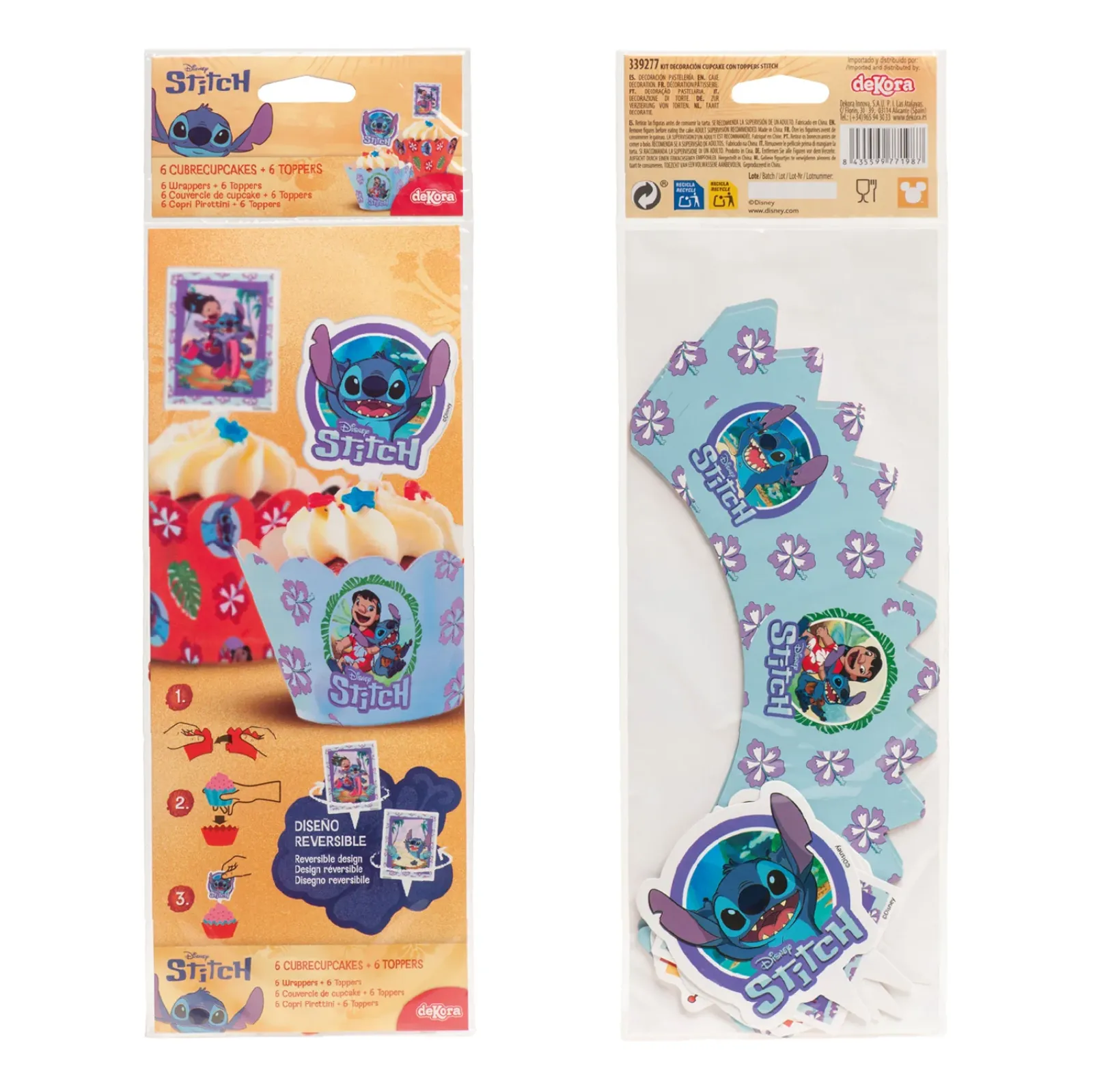 Stitch cupcake decoreerset - 12st