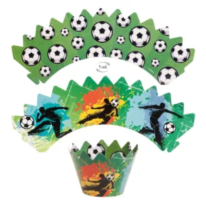 Voetbal cupcake decoreerset - 12st