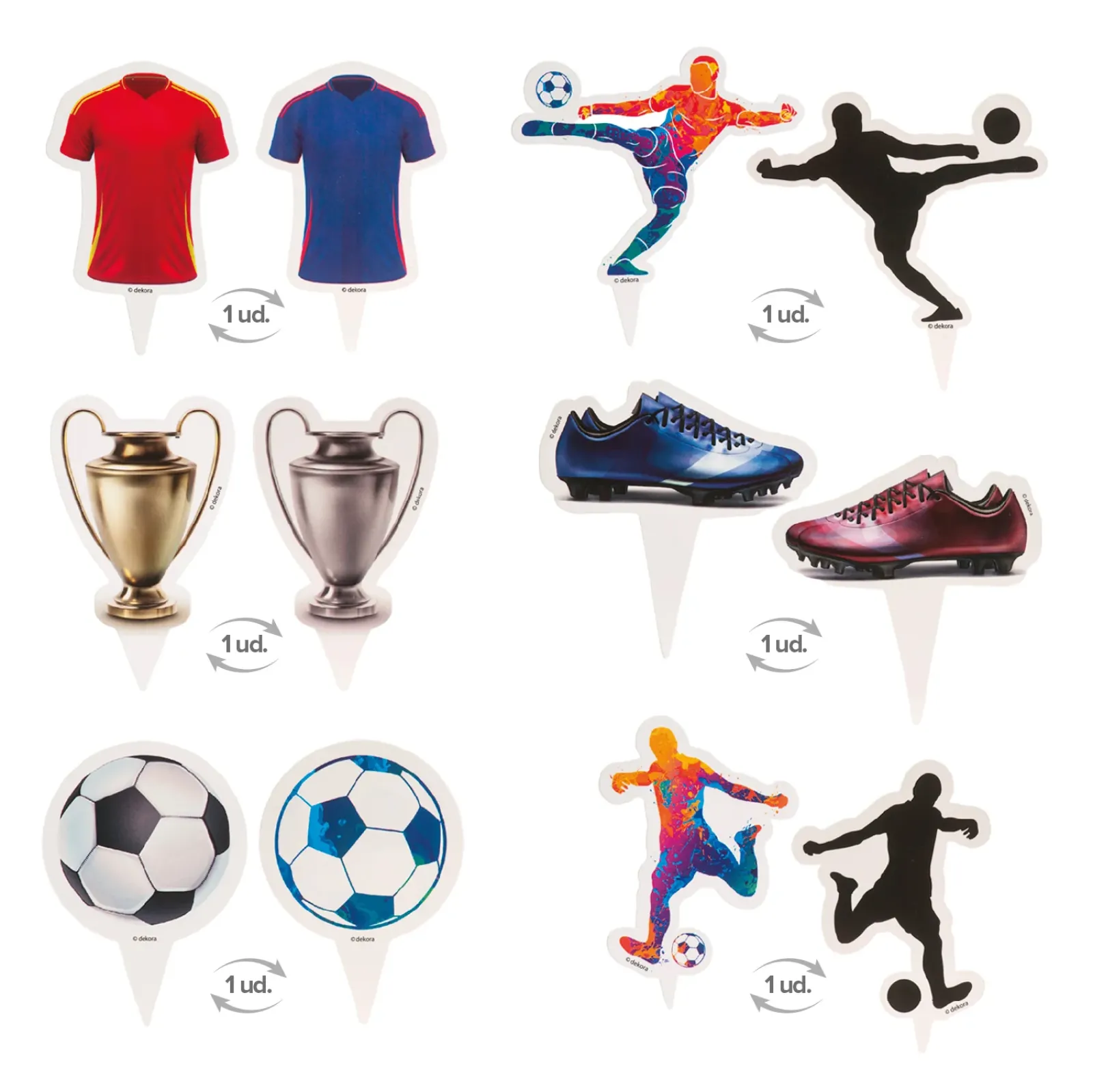 Voetbal cupcake decoreerset - 12st