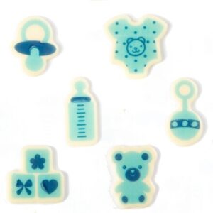 chocolade geboorte jongen ass. - 4cm -6st