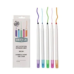 Set schrijfstriften eetbare inkt - Neon - 5 stuks