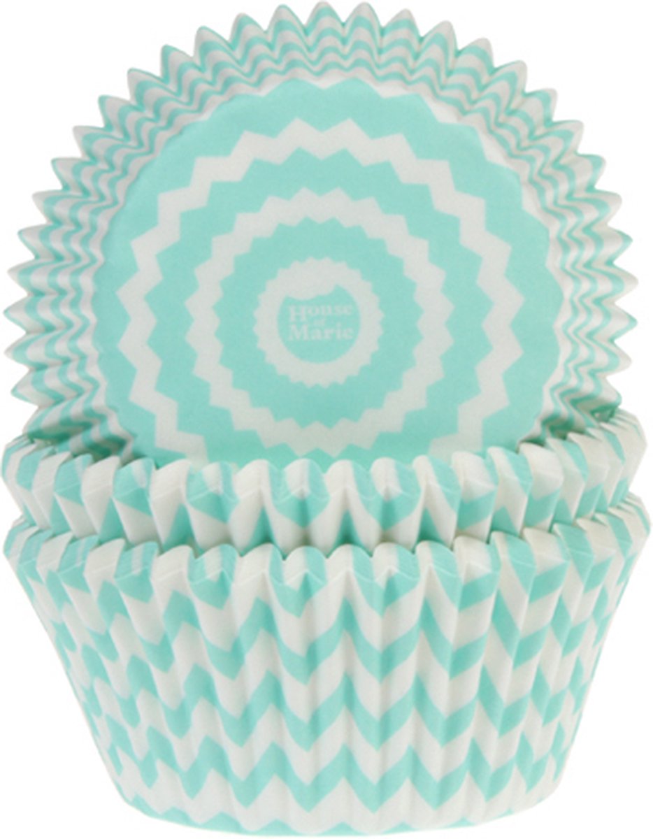 HoM cupcakevorm Chevron Mint - 50X33mm - 50 stuks
