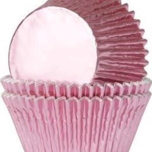 HoM cupcakevorm baby roze foil - 50X33mm - 24 stuks