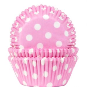 HoM cupcakevorm polka/babyroze - 50X33mm - 50 stuks