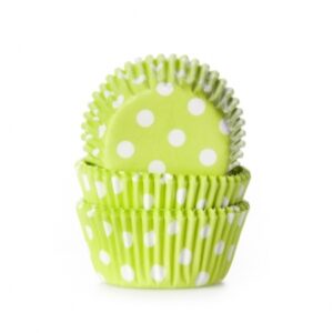 HoM cupcakevorm polka/limoengroen - 50X33mm - 50 stuks