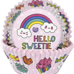 HoM cupcakevorm regenboog roze - 50X33mm - 50 stuks