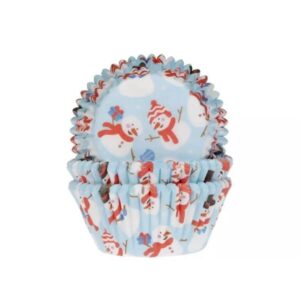 HoM cupcakevorm sneeuwpop 50X33mm - 50 stuks
