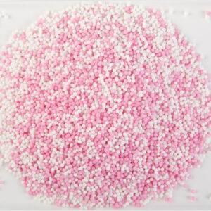 Nonpareil strooisel - roos/wit - 100g