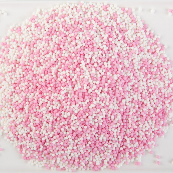 Nonpareil strooisel - roos/wit - 100g
