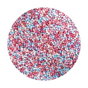 Nonpareil strooisel - roos/wit/blauw - 100g