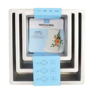 Taartpan PME Vierkant 10cm(h) - Set/3