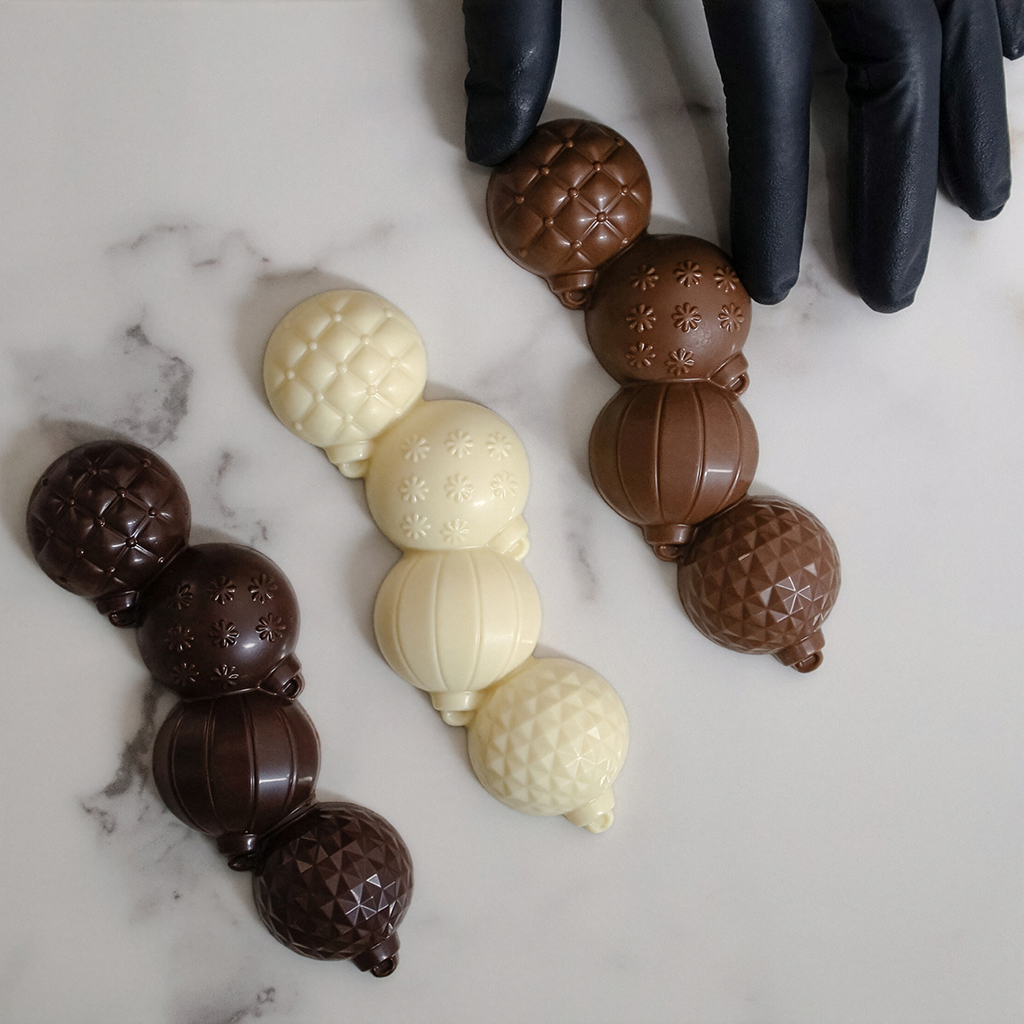 Chocoladevorm reep kerstballen