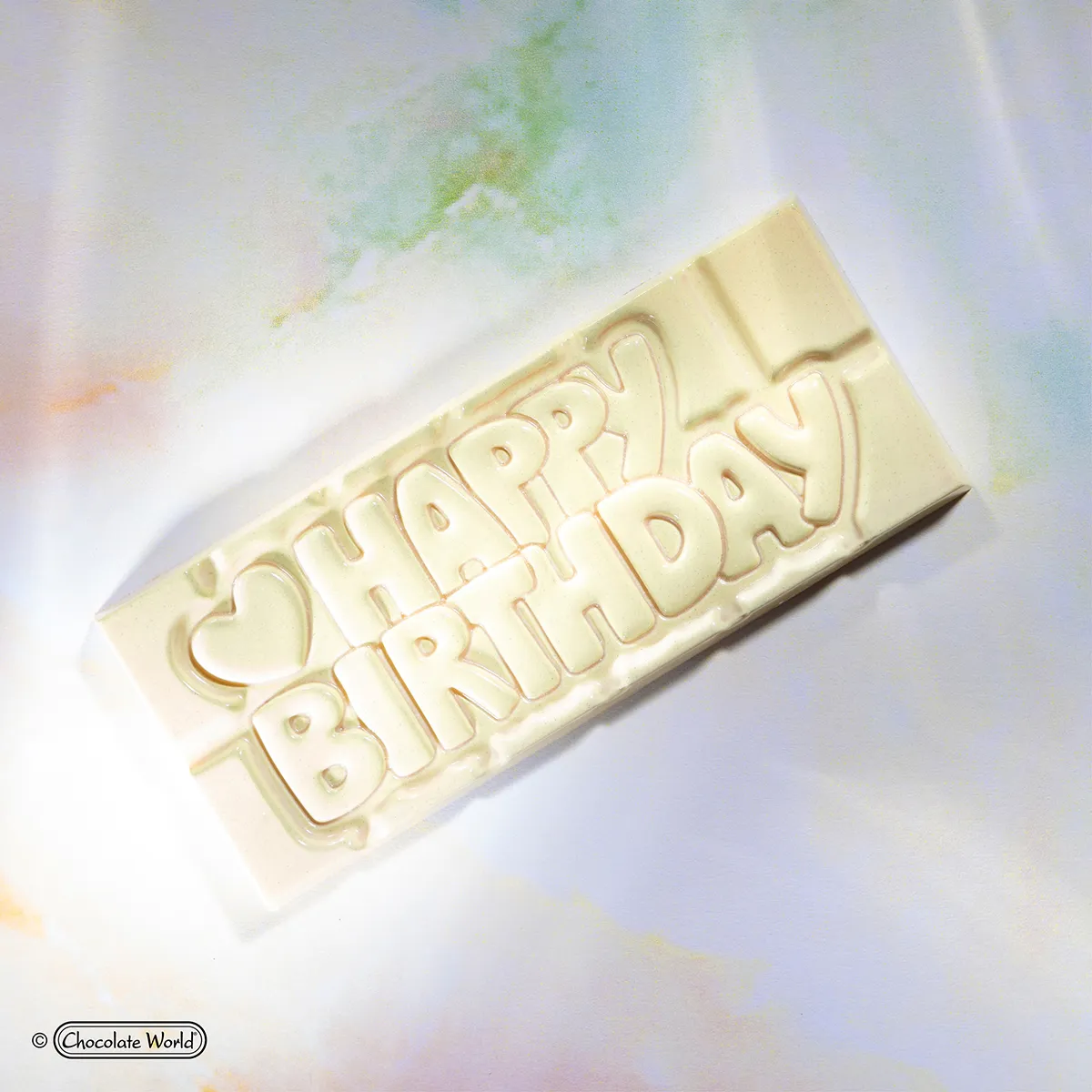 Chocoladevorm tablet Happy Birthday