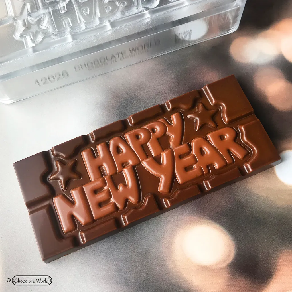 Chocoladevorm tablet Happy New Year