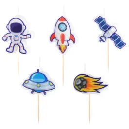 Taartkaarsjes Ruimte - set van 5