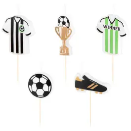 Taartkaarsjes Voetbal - set van 5