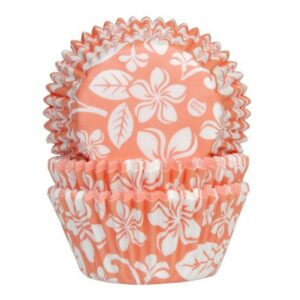 HoM cupcakevorm aloha bloem abrikoos 50X33mm - 50 stuks