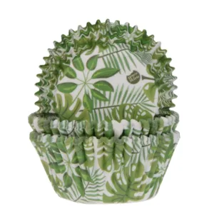 HoM cupcakevorm groen blad - 50X33mm - 48 stuks