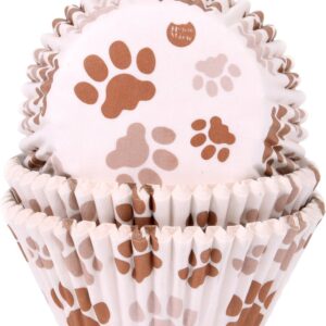 HoM cupcakevorm hondenpoot bruin - 50X33mm - 50 stuks