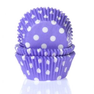 HoM cupcakevorm polka/paars - 50X33mm - 50 stuks