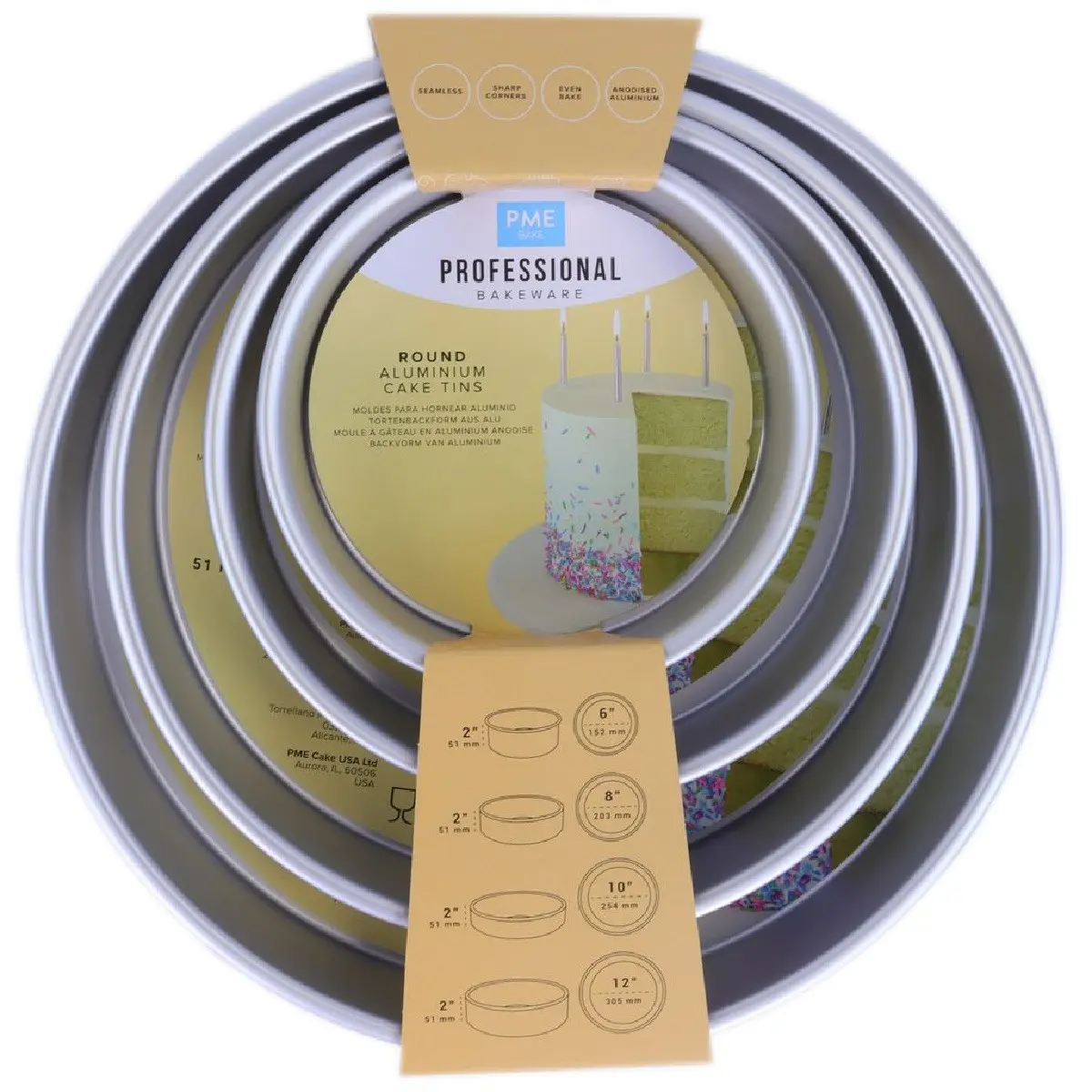PME taartpan rond - H5cm - set/4