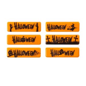 plaatje Halloween oranje - 4,5x1,3cm - 8st