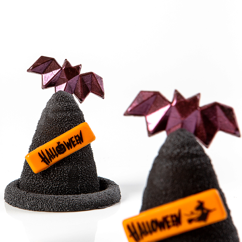 plaatje Halloween oranje - 4,5x1,3cm - 8st